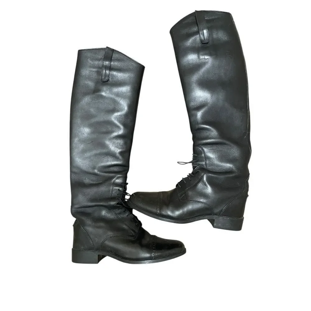 Ariat Black Leather Tall Boots Size 8.5 Equestrian Western Riding